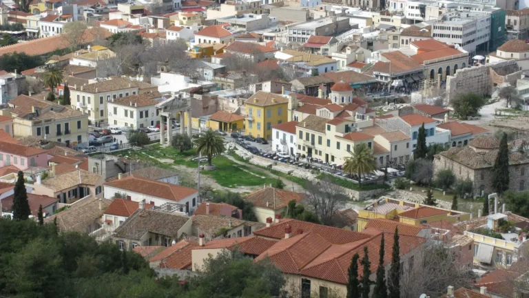 Rooftops of the Plaka district seen from the Acropolis